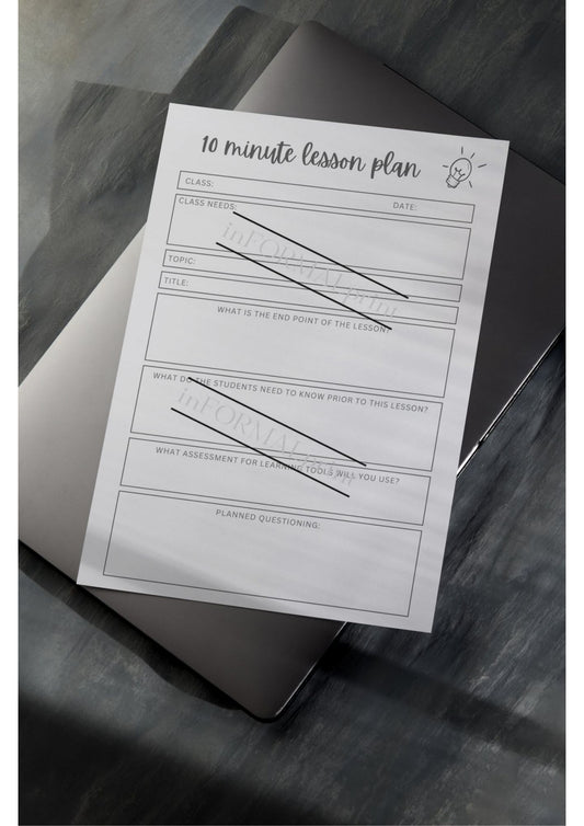 10 Minute Lesson Plan Template